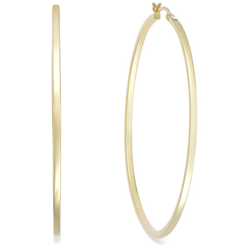 Square Tube Hoop Earrings in 14k Gold Vermeil, 60mm (Also in Sterling Silver)