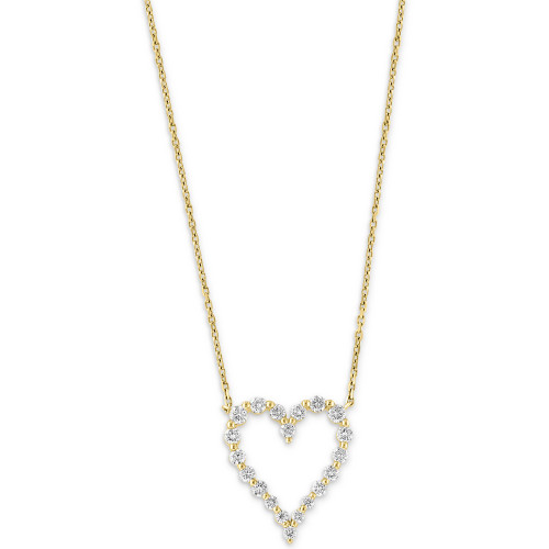 EFFY® Diamond Open Heart 18" Pendant Necklace (7/8 ct. t.w.) in 14k Gold