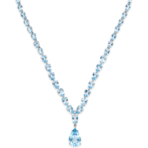 Blue Topaz Statement Necklace (30 ct. t.w.) in Sterling Silver
