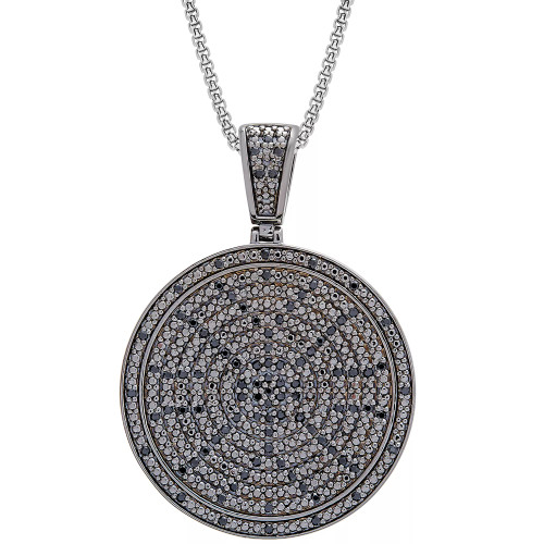 Men's Diamond Circle 22" Pendant Necklace (1/2 ct. t.w.) in Sterling Silver (Also in Black Diamond)