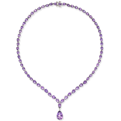 Amethyst  (28 ct. t.w.) Statement Necklace in Sterling Silver