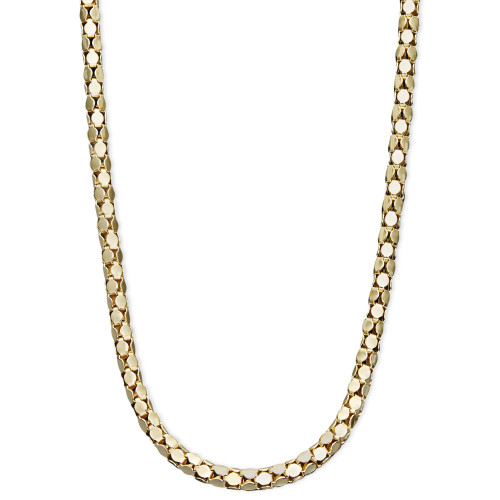 14k Gold Necklace, 16" Diamond Cut Popcorn Chain (1-5/8mm)