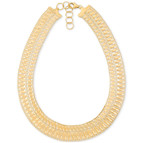 Cleopatra Openwork Statement Necklace in 14k Gold-Plated Sterling Silver, 17" + 2" extender