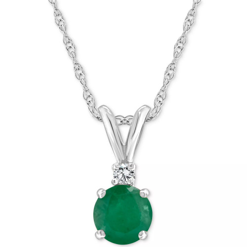 Sapphire (5/8 ct. t.w.) & Diamond Accent 18" Pendant Necklace in 14k White Gold (Also in Ruby)