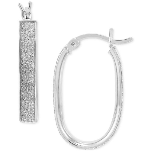 Oval Glitter Small Hoop Earrings