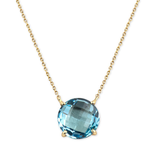 Blue Topaz Pendant Necklace (8 ct. t.w.) in 14k Gold