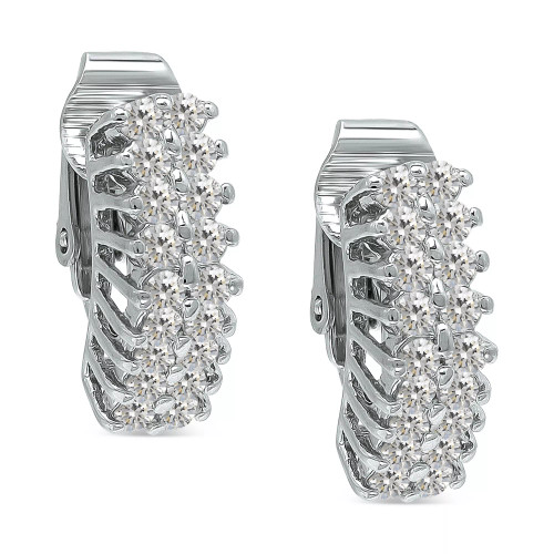 Cubic Zirconia Clip-On Hoop Earrings, Created for Macy's