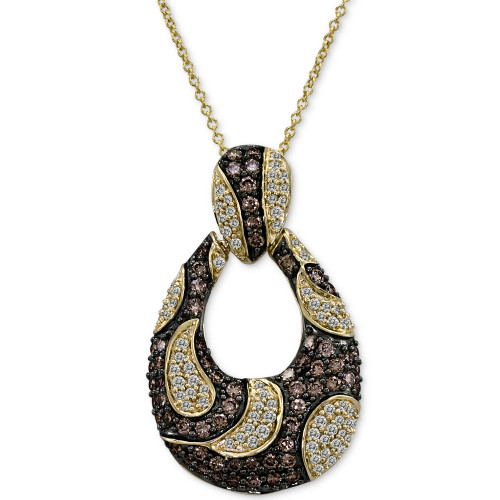Chocolatier® Diamond Loop 18" Pendant Necklace (1-1/2 ct. t.w.) in 14k Gold