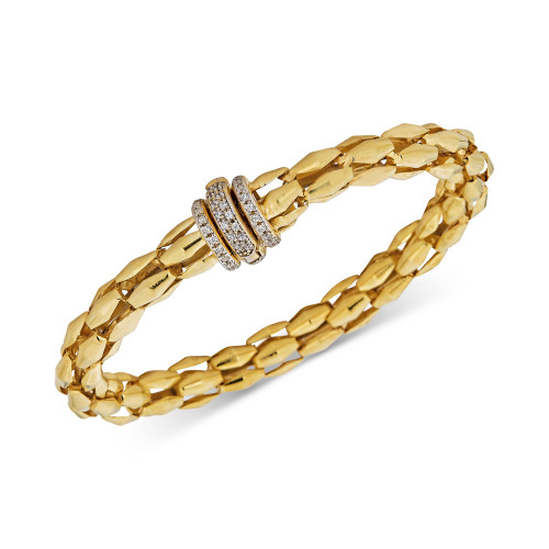 Diamond Clasp Bangle Bracelet (5/8 ct. t.w.) in 14k Gold-Plated Sterling Silver