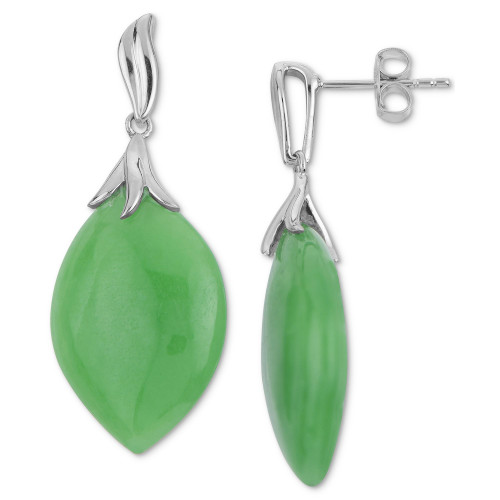Jade Drop Earrings in Sterling Silver