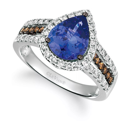 Blueberry Tanzanite (2 ct. t.w.) & Diamond (5/8 ct. t.w.) Ring in 14k White Gold (Also available in 14K Rose Gold and 14K Gold)