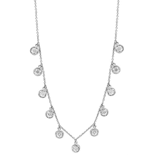EFFY® Diamond Dangle 18" Collar Necklace (1 ct. t.w.) in 14k White Gold