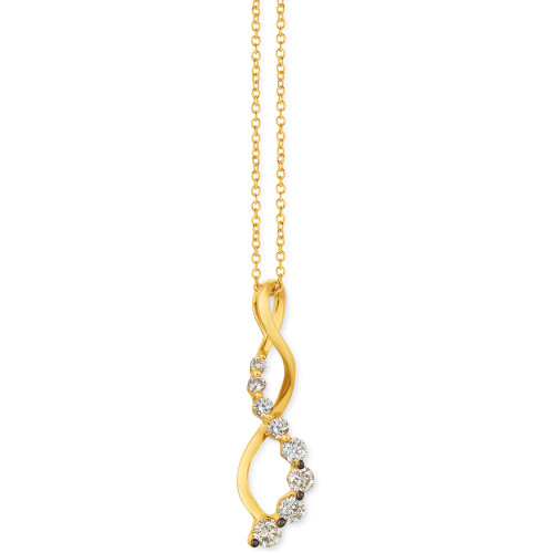 Nude Diamond™ Twist 18" Pendant Necklace (3/8 ct. t.w.) in 14k Gold
