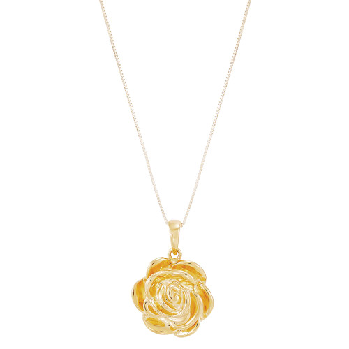 Rose 18" Pendant Necklace in 14k Gold