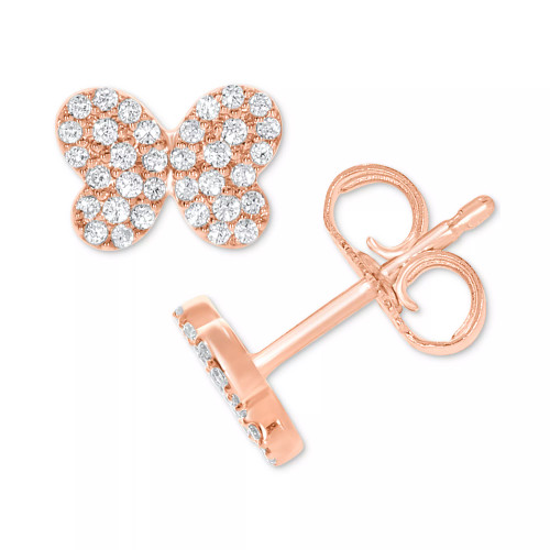 Diamond Pavé Butterfly Stud Earrings (1/5 ct. t.w.)  in 10k White, Yellow or Rose Gold