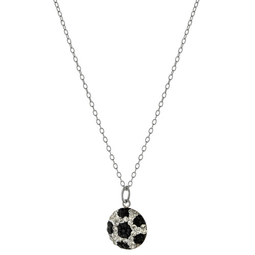 Crystal Soccer Ball 18" Pendant Necklace in Sterling Silver, Created for Macy's