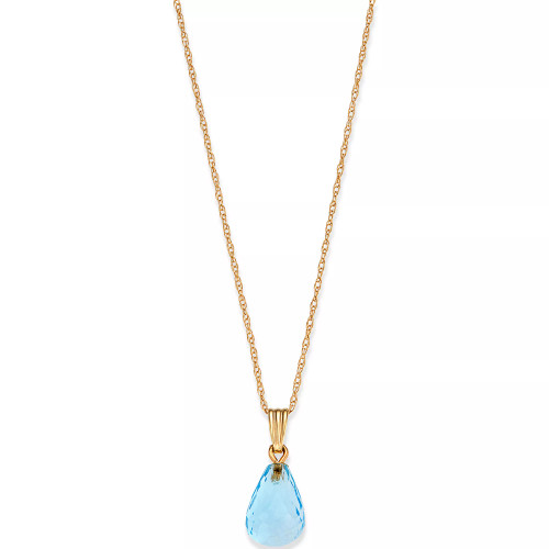 Blue Topaz Briolette 18" Pendant Necklace (4 ct. t.w.) in 14k Gold (Also in Peridot & Citrine)