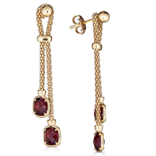Rhodolite Garnet Dangle Drop Earrings (3-1/5 ct. t.w.) in 18k Gold-Plated Sterling Silver