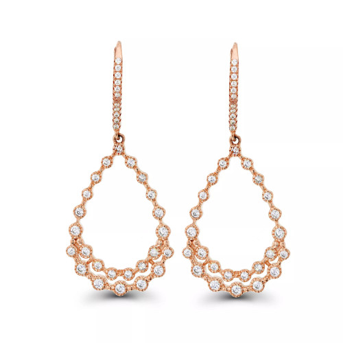 Cubic Zirconia Bezel Diamond Cut Pear Shaped Earrings in Sterling Silver (Also in 14k Gold Over Silver or 14k Rose Gold Over Silver)