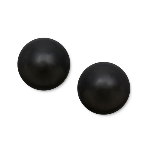 14k Gold Earrings, Onyx Ball Stud Earrings (8mm)