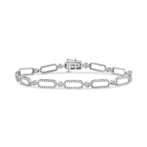 Diamond Open Link Bracelet (1 ct. t.w.) in Sterling Silver