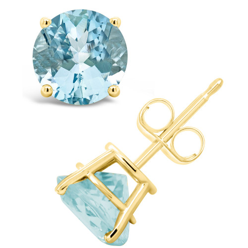 Aquamarine (2-1/2 ct. t.w.) Stud Earrings in 14K Yellow Gold
