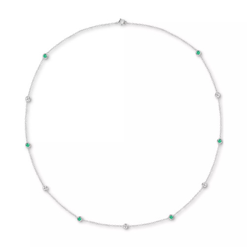 Sapphire (3/4 ct. t.w.) 17" Collar Necklace in Sterling Silver. Also in Ruby & Emerald