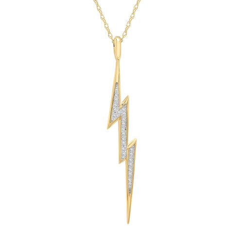 Diamond Lightening Bolt 20" Pendant Necklace (1/10 ct. t.w.) in 14k Gold, Created for Macy's