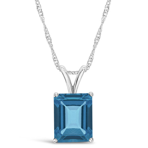 London Topaz (4-1/4 ct. t.w.) Pendant Necklace in 14K White Gold