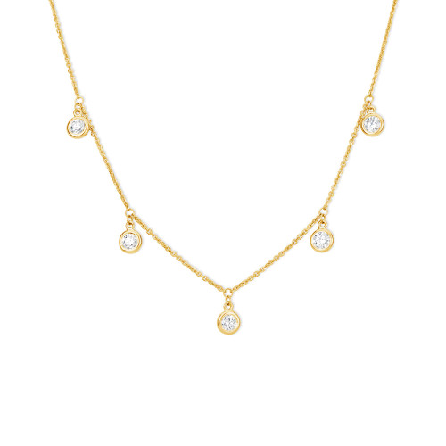 Diamond Dangle Statement Necklace (5/8 ct. t.w.) in 14k White or Yellow Gold , 17" + 1" extender