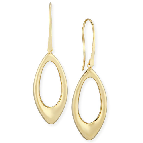 Open Teardrop Earrings Set in 14k Gold