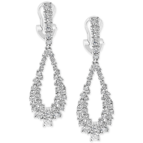 EFFY® Diamond Cluster Teardrop Drop Earrings (2-1/6 ct. t.w.) in 14k White Gold