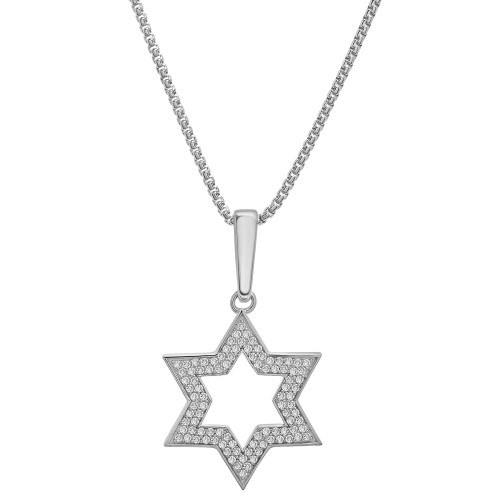 Men's Diamond Star of David 22" Pendant Necklace (1/2 ct. t.w.)