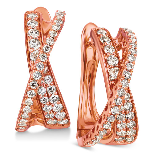 Nude Diamond Crisscross Drop Earrings (1 ct. t.w.) in 14k Rose Gold