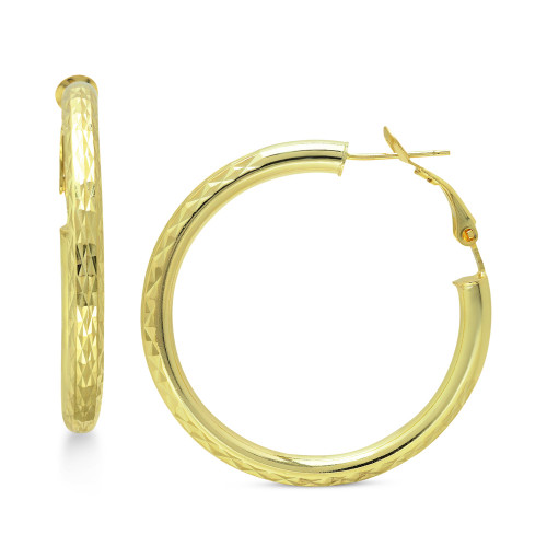 Medium Hoop Earrings in 18k Gold-Plated Sterling Silver, 1-1/2", Created for Macy's