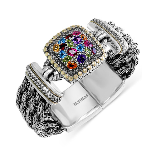 EFFY® Multistone Woven Bracelet in Sterling Silver and 18k Gold (4-7/8 ct. t.w.)