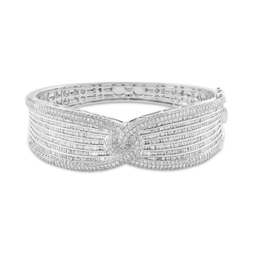 EFFY® Limited Edition Diamond Round & Baguette Statement Bracelet (6-1/10 ct. t.w.) in 14k White Gold