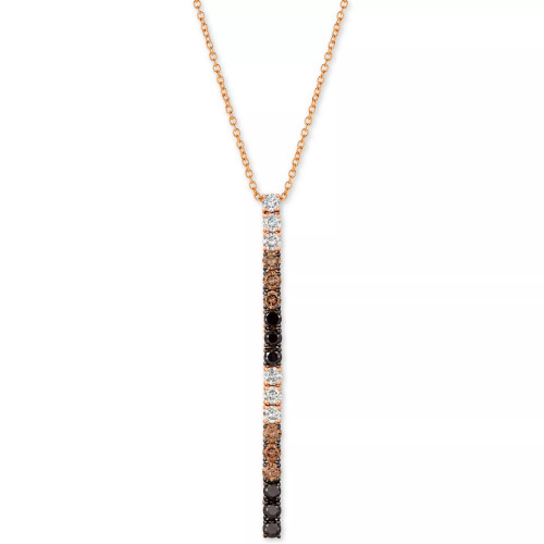 Chocolate Layer Cake™ Blackberry Diamonds®, Chocolate Diamonds® & Nude Diamonds™ 18" Pendant Necklace (1 ct. t.w.) in 14k Rose, Yellow or White Gold