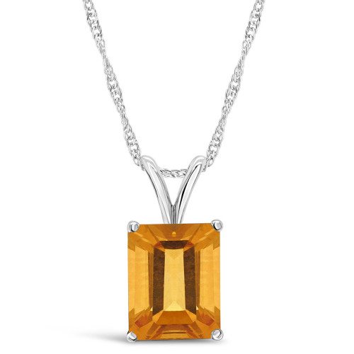 Citrine (3-1/7 ct. t.w.) Pendant Necklace in 14K White Gold