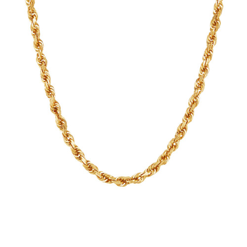 Glitter Rope Link 30" Chain Necklace in 10k Gold
