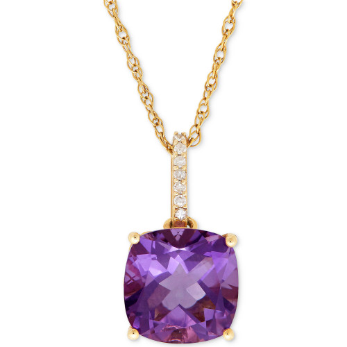 Amethyst (5-1/4 ct. t.w.) and Diamond Accent Pendant Necklace in 14k Gold