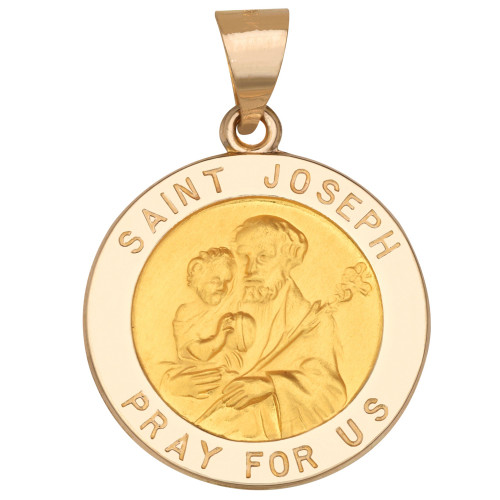 Saint Joseph Medal Pendant in 14k Yellow Gold