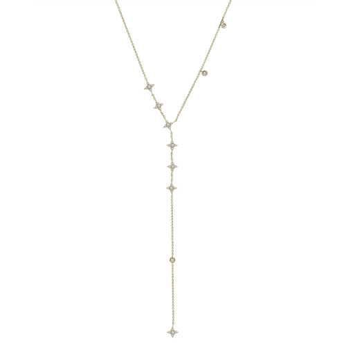 Diamond Lariat Choker Necklace (1/4 ct. t.w.) in 10k Gold, 14" + 2" extender, Created for Macy's