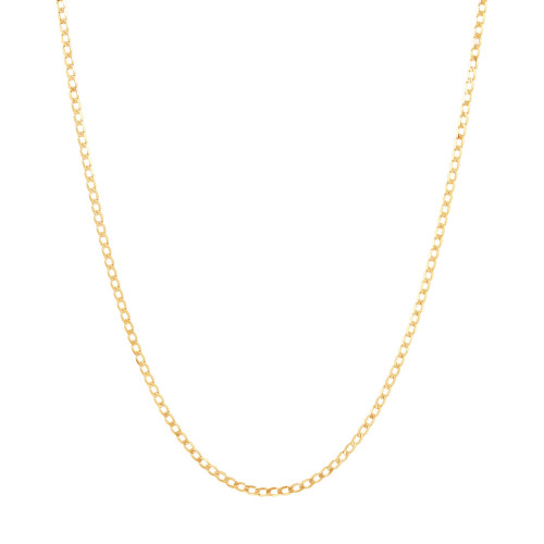 Polished 20" Curb Chain in Solid 10K Yellow Gold