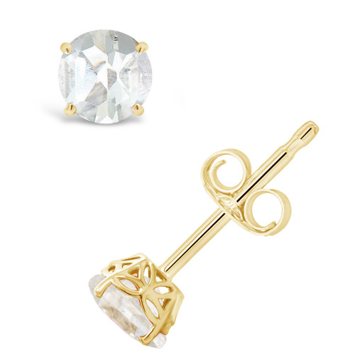 White Topaz (1-1/8 ct. t.w.) Stud Earrings in 14K Yellow Gold