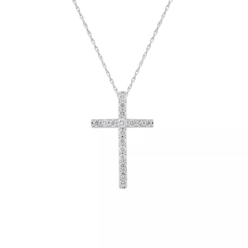 241 WEAR IT BOTH WAYS Diamond Cross Pendant Necklace (1/2 ct. t.w.) in 14k White Or Yellow Gold