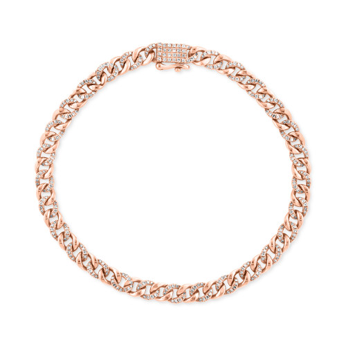 EFFY® Diamond Curb Link Bracelet (7/8 ct. t.w.) in 14k Rose Gold