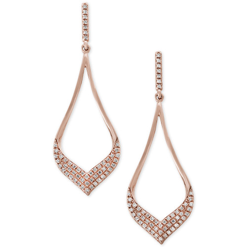 Pavé Rose by EFFY® Diamond Drop Earrings (1/3 ct. t.w.) in 14k Rose Gold