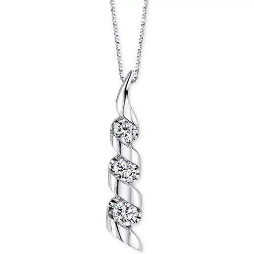 Sirena Diamond Swirled Pendant Necklace (1/2 ct. t.w.) in 14k Yellow or White Gold