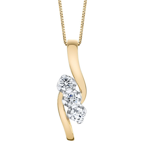 Diamond (3/8 ct. t.w.) Pendant in 14k Yellow and White Gold